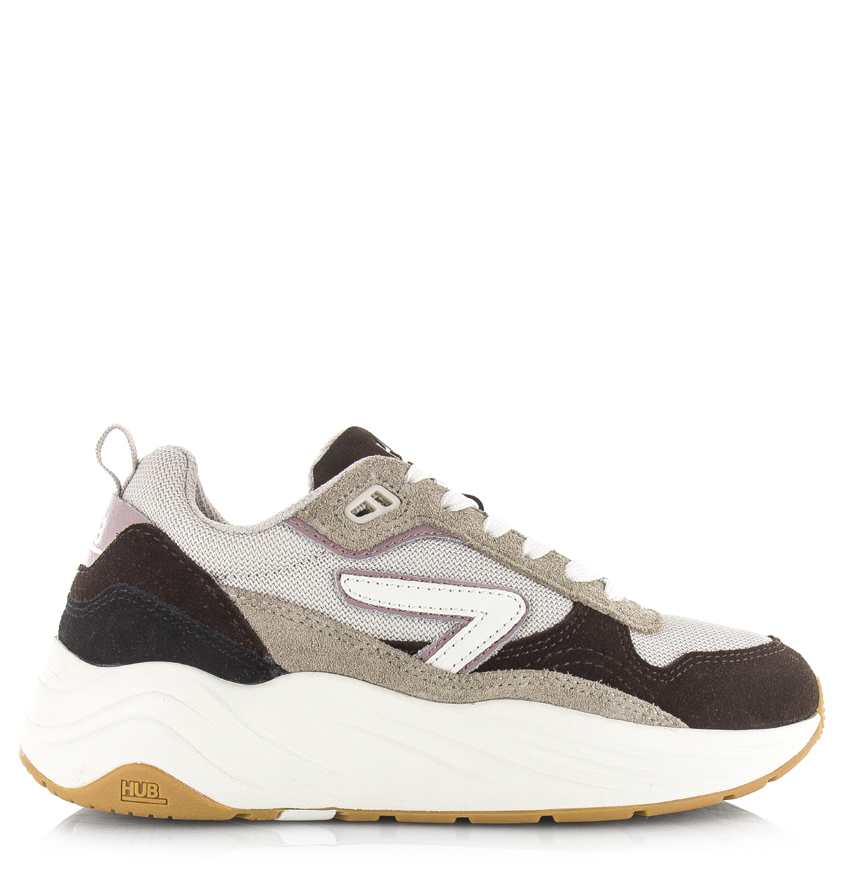 HUB GLIDE Coffee/Mauve/Off White Suede Dames