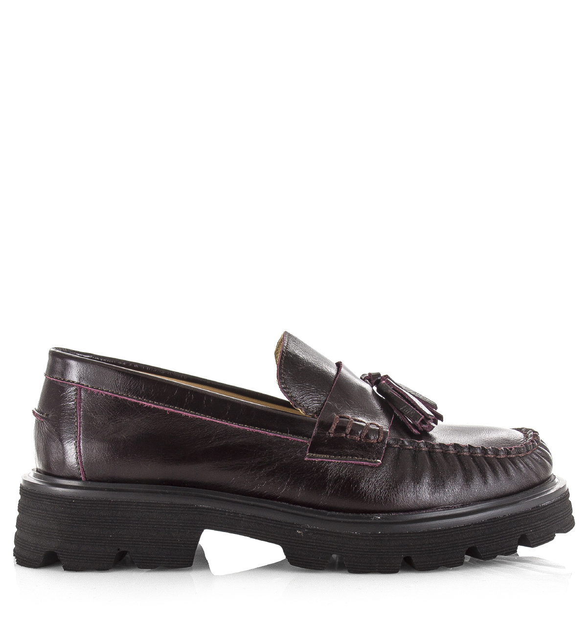 Babouche Bizou loafers bordo Leer Dames